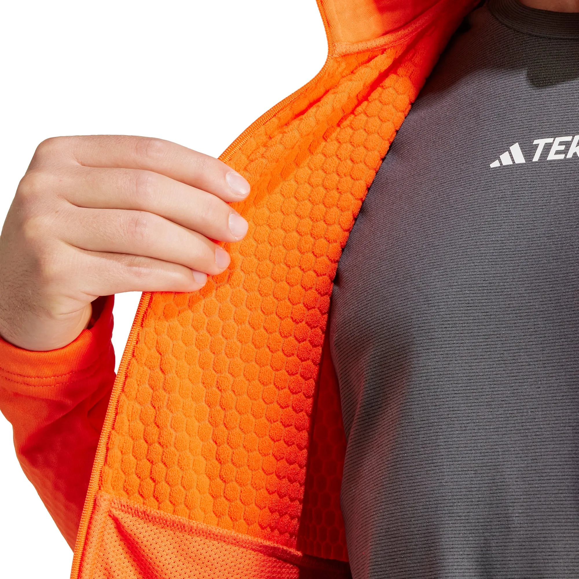 adidas Terrex Multi Light Full Zip Long Sleeve Mens Walking Top - Orange