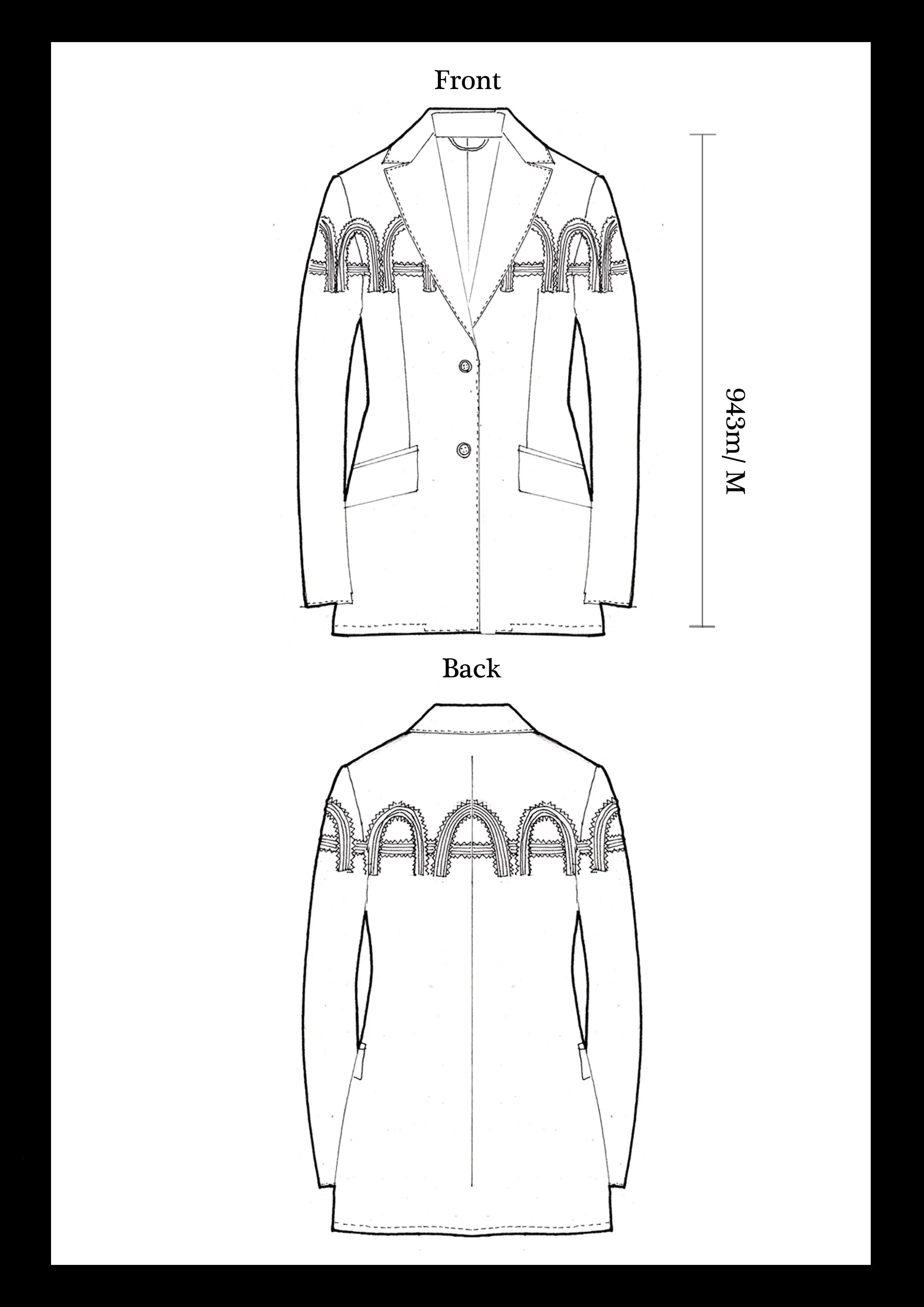 Black Arches Cotton Linen Jacket  Lightweight & Stylish