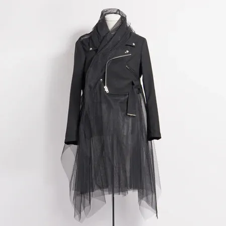Black Comme des Garçons Tulle Zip Jacket (Black)