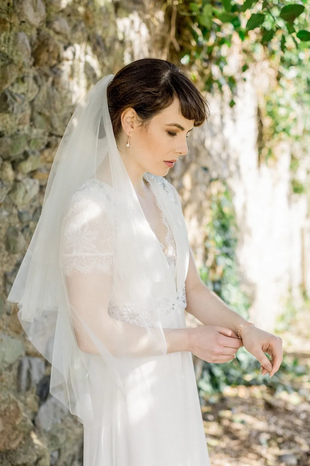 Camden, Double, Elbow length Tulle Veil
