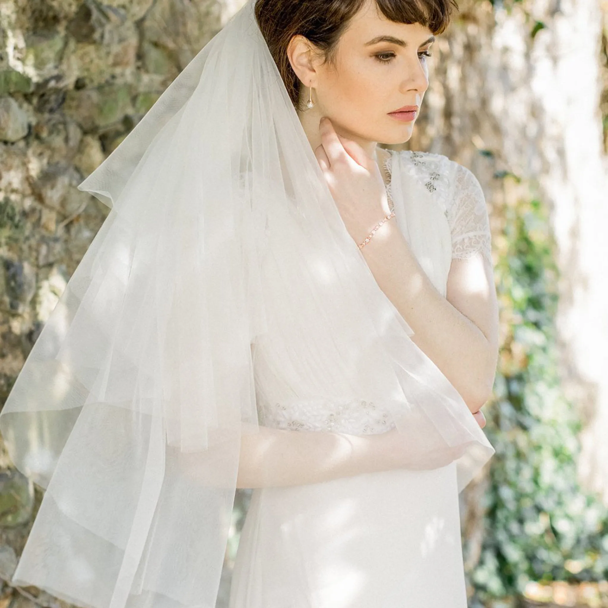 Camden, Double, Elbow length Tulle Veil