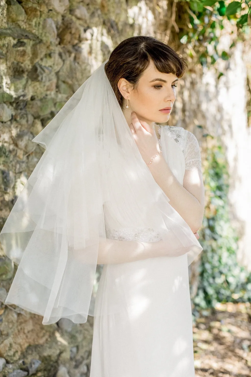 Camden, Double, Elbow length Tulle Veil