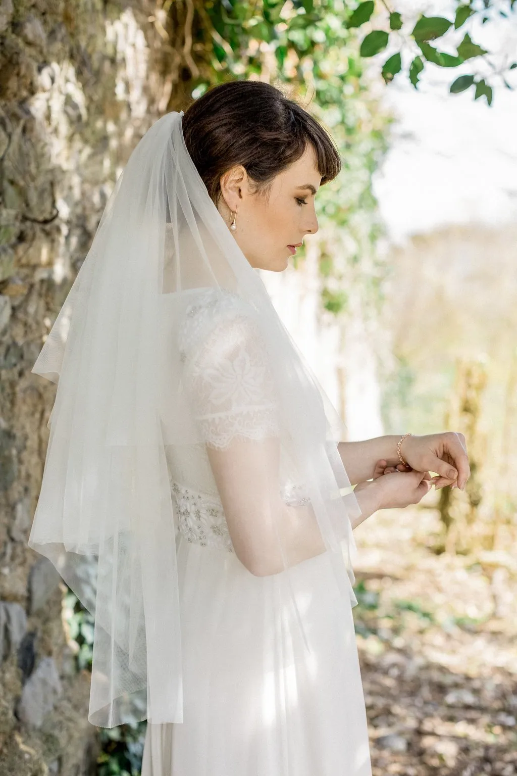 Camden, Double, Elbow length Tulle Veil
