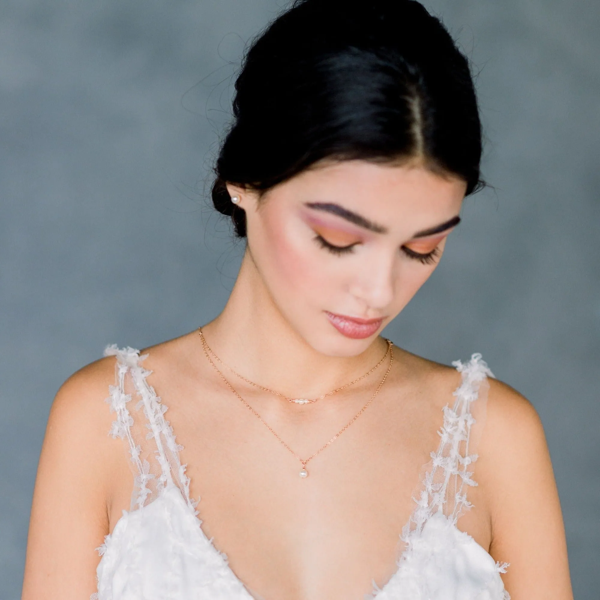 EVONNE Double Layer Pearl Pendant Necklace