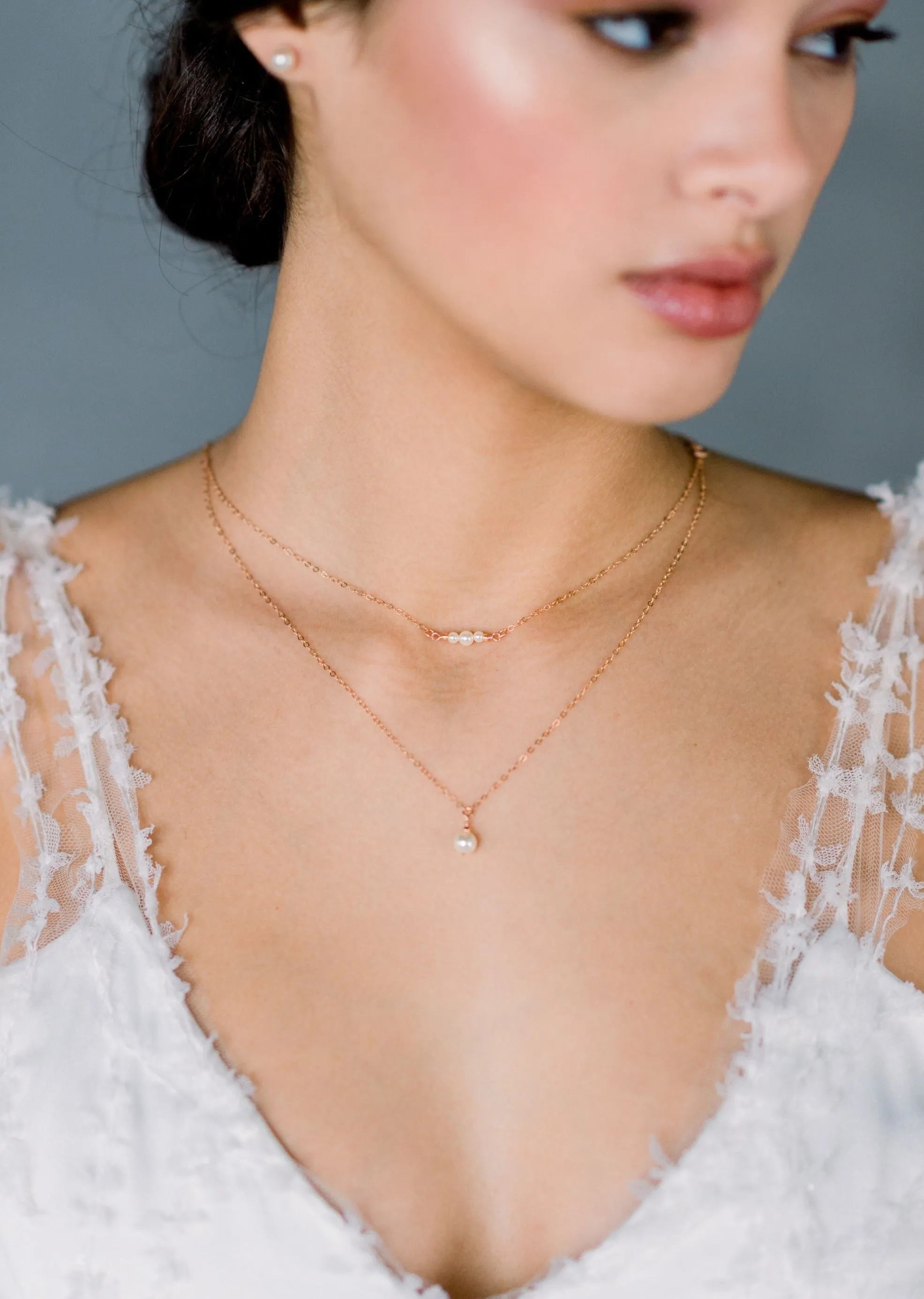 EVONNE Double Layer Pearl Pendant Necklace