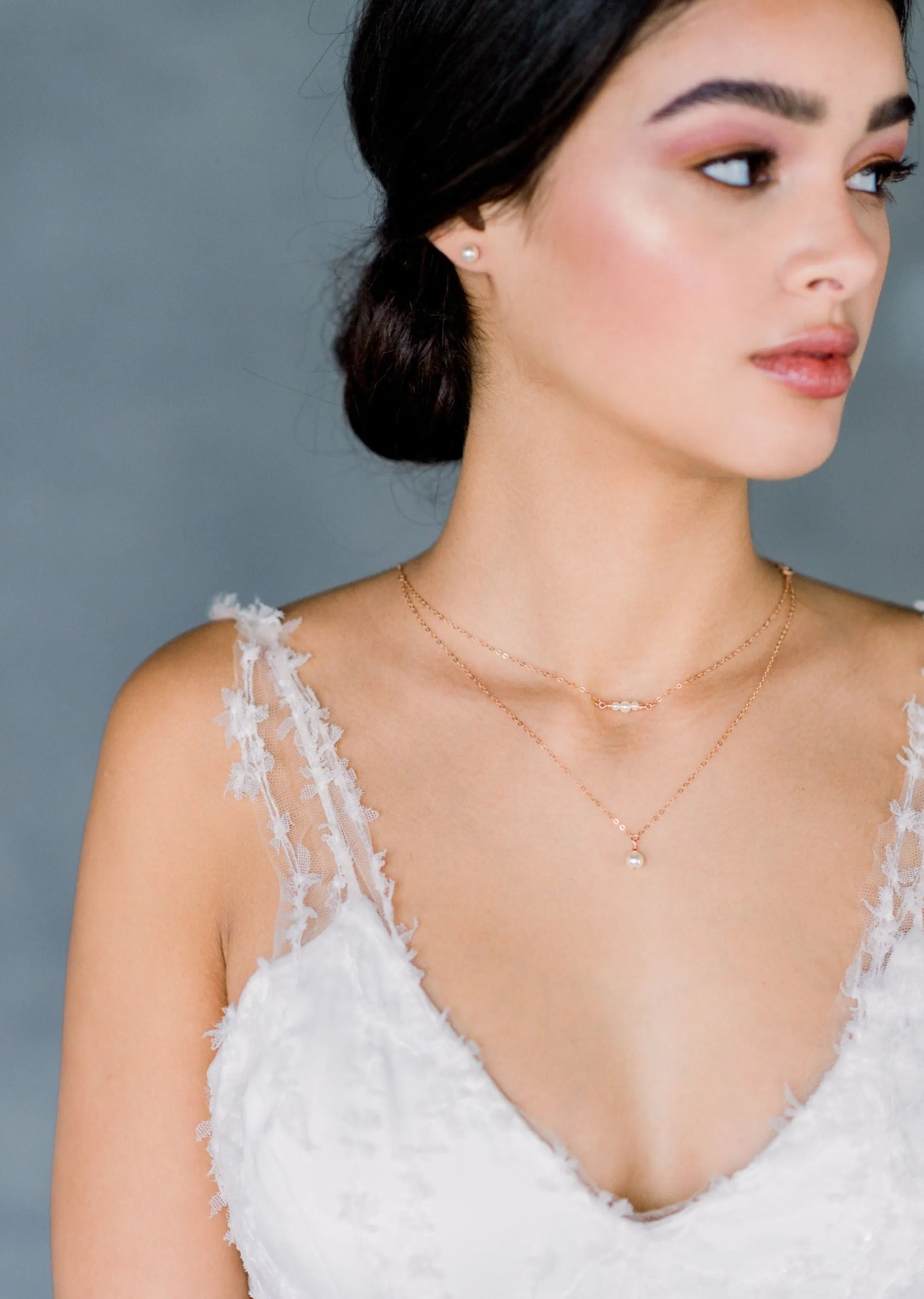 EVONNE Double Layer Pearl Pendant Necklace