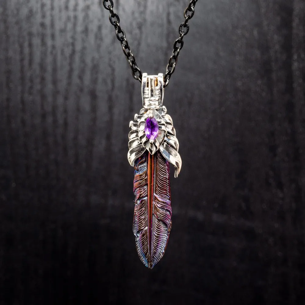 Feather Pendant Jacket with Chain