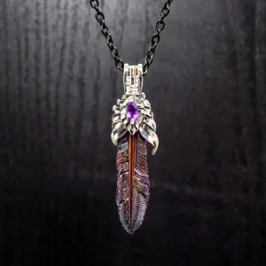Feather Pendant Jacket with Chain