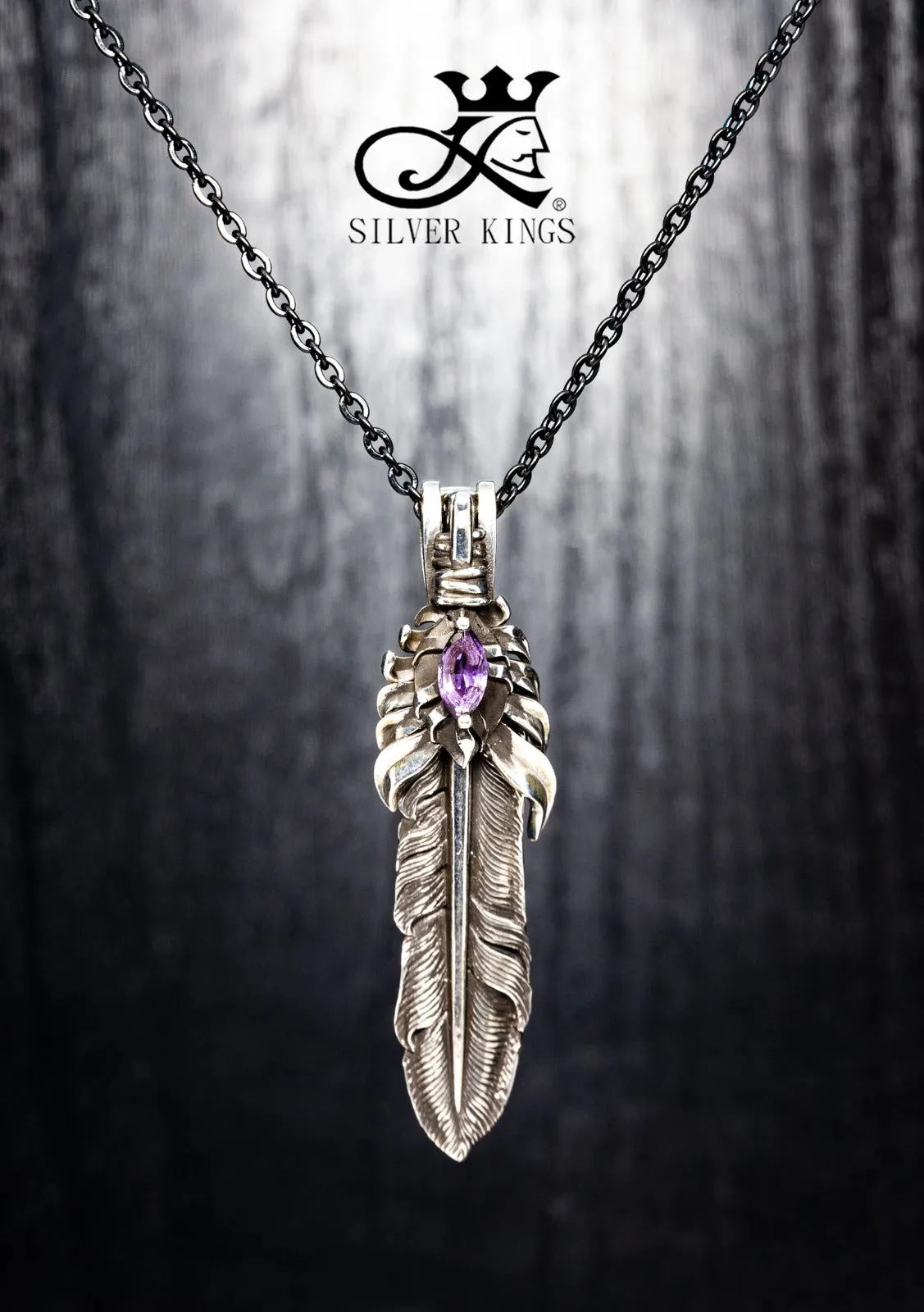 Feather Pendant Jacket with Chain