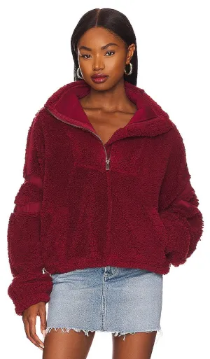 Free People X FP Movement Nantucket Fleece Jacket in Burgundy