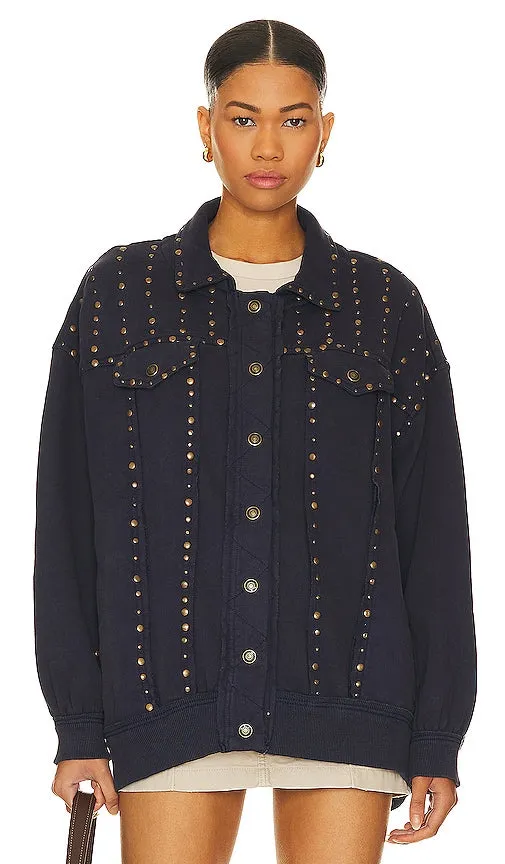 Free People x We The Free Keepin' On Trucker Jacket in Navy