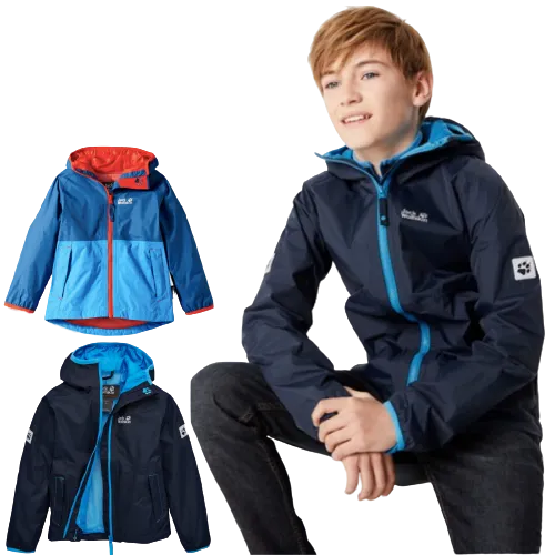 Jack Wolfskin Boys Rainy Days Waterproof Jacket Windproof