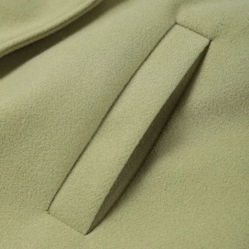 Lange Wolljacke Zweireihiger Mantel