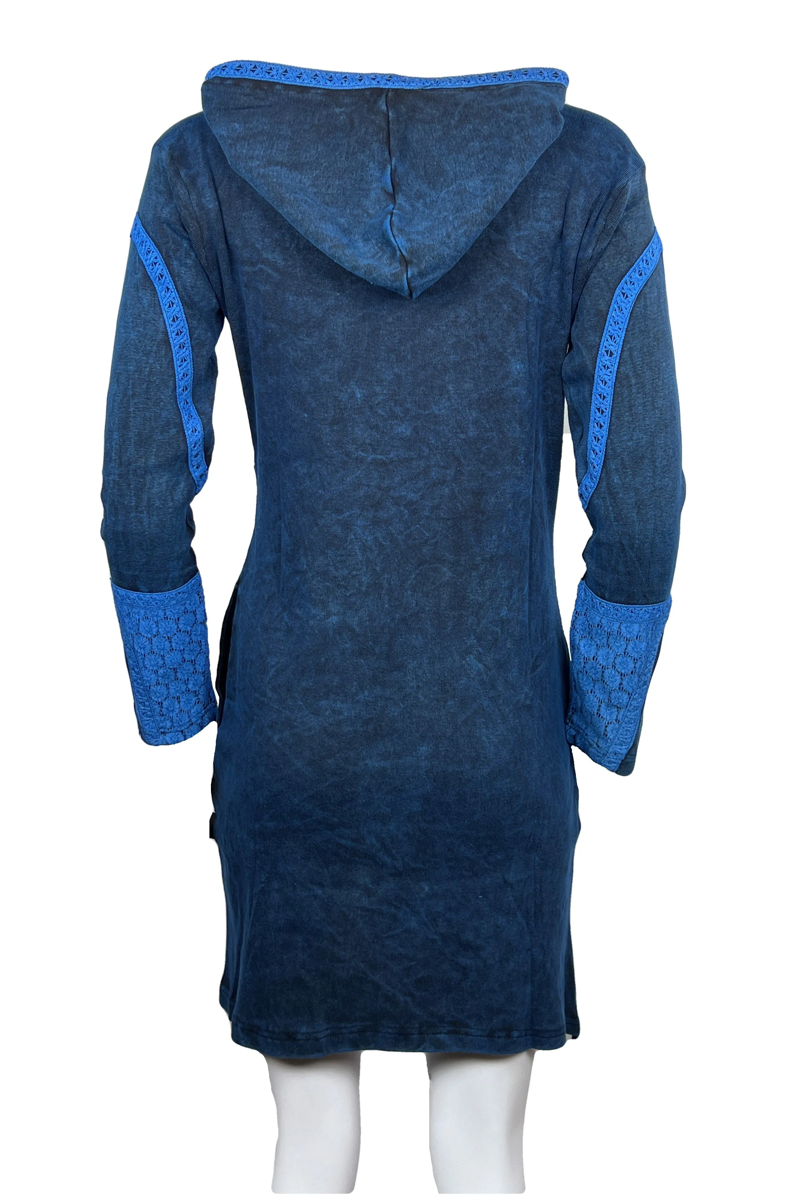 RJ 310L Bohemian Patched Embroidered Funky Boho Long Hoodie Jacket