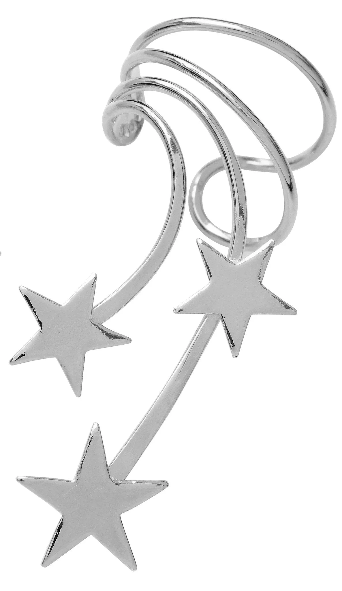 Shooting Star Long Wave 3 Star Ear Cuff