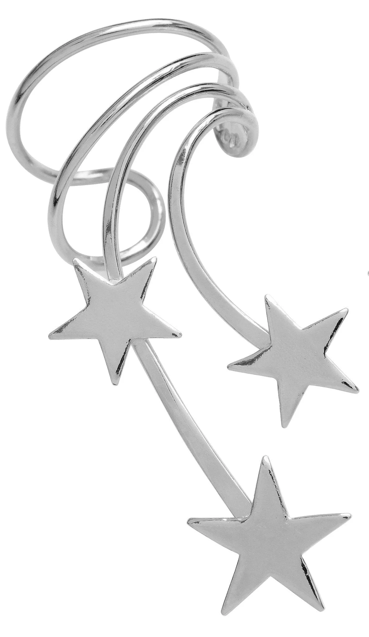 Shooting Star Long Wave 3 Star Ear Cuff