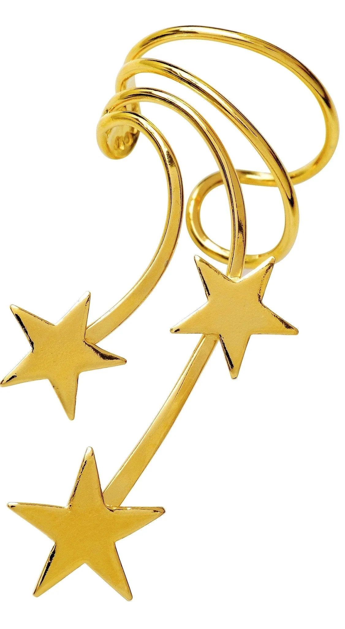 Shooting Star Long Wave 3 Star Ear Cuff