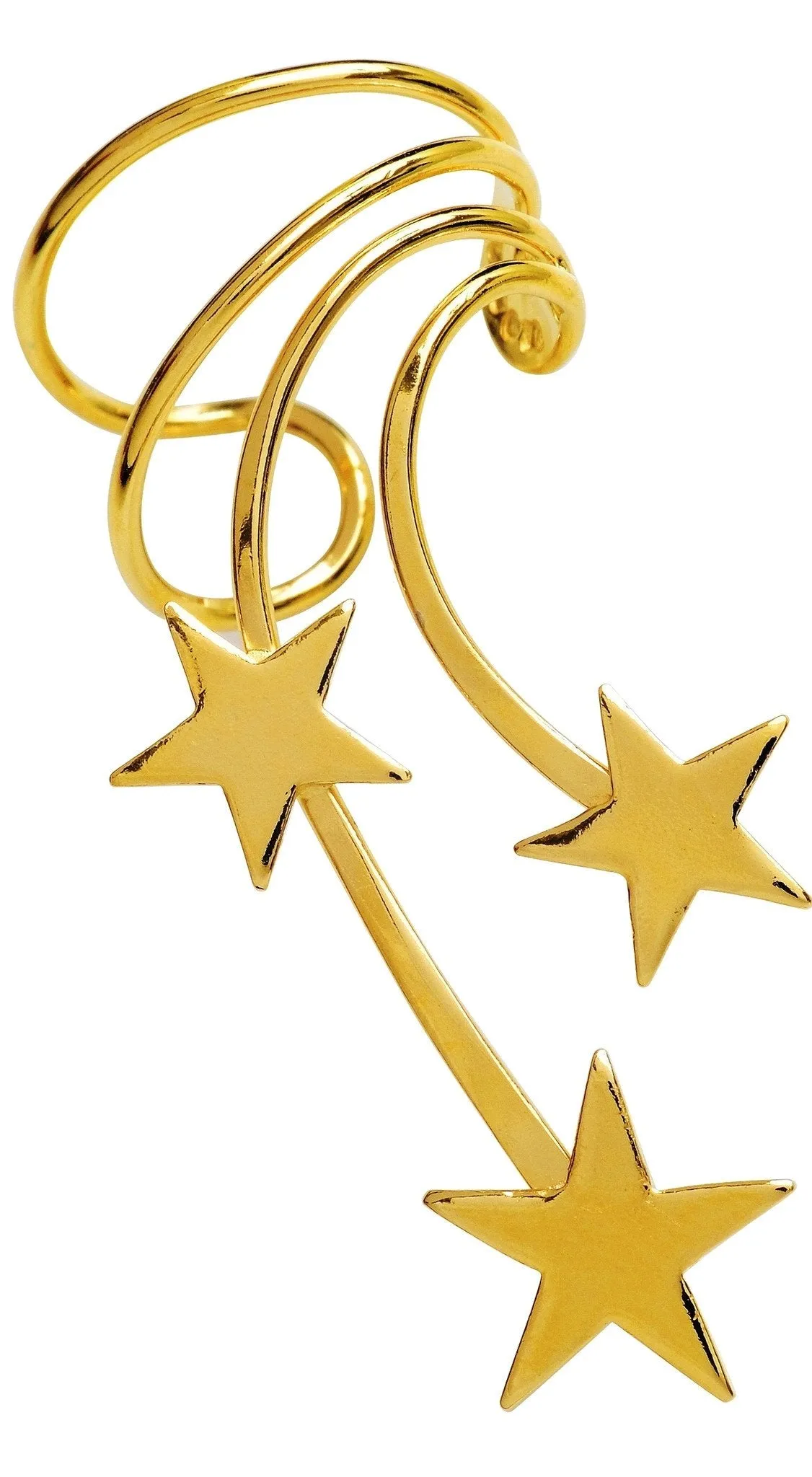 Shooting Star Long Wave 3 Star Ear Cuff