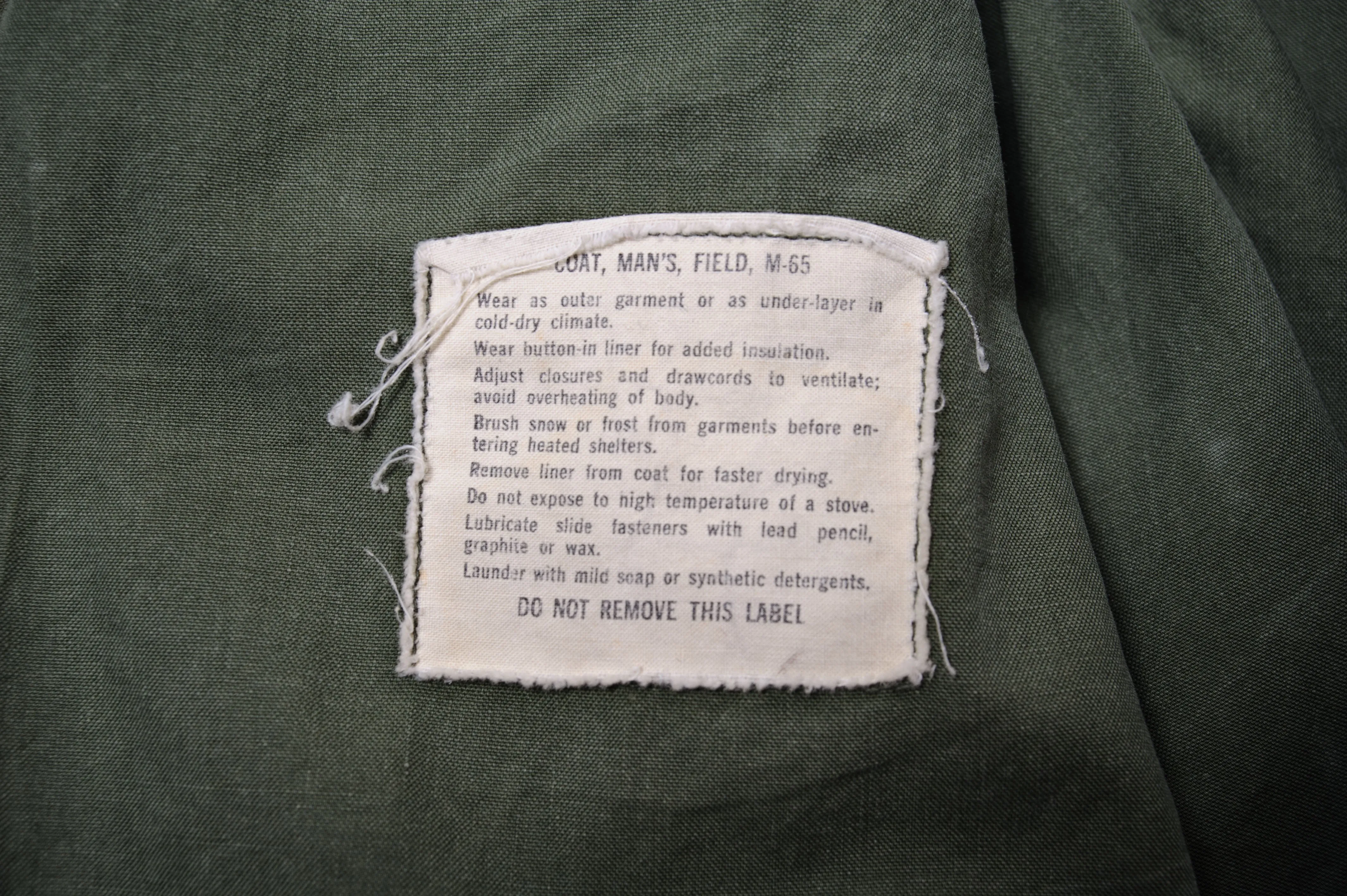 US ARMY M-1965 M65 FIELD JACKET 1969 VIETNAM WAR SIZE SMALL SHORT