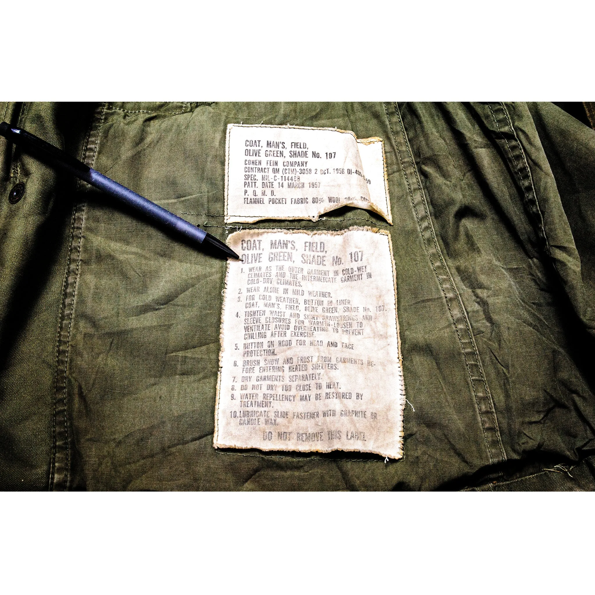 VINTAGE US ARMY M51 FIELD JACKET 1958 PATCHED SIZE XSMALL REGULAR